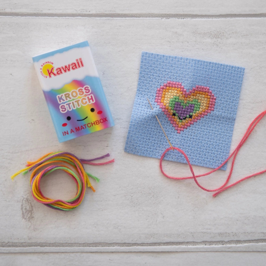 NEW // Kawaii Mini Cross Stitch Kit in a Matchbox