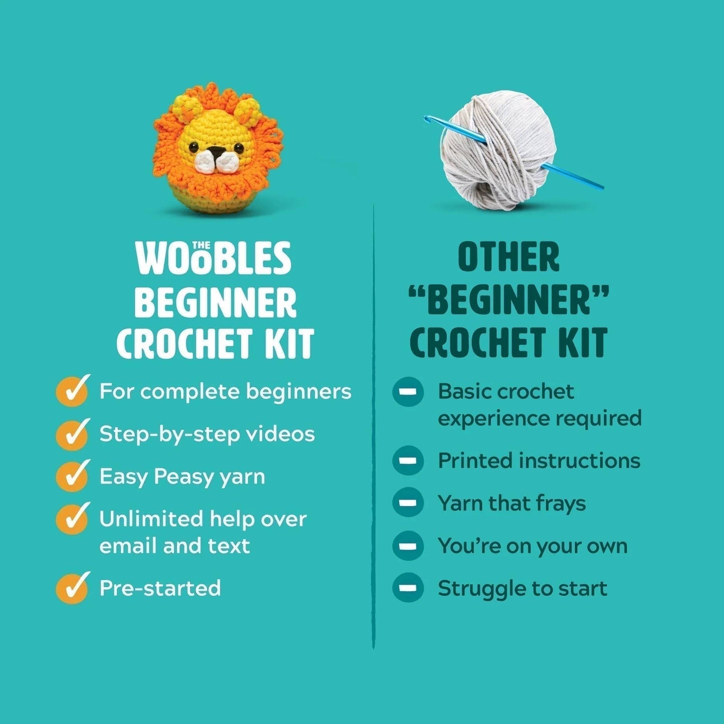 NEW // The Woobles - Purple Penguin Beginner Crochet Kit