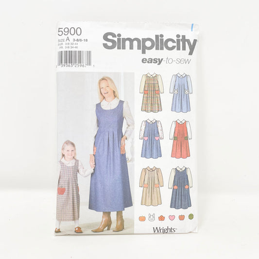 Simplicity 5900 Sewing Pattern - Mother Daughter Dresses (3-8/6-18)