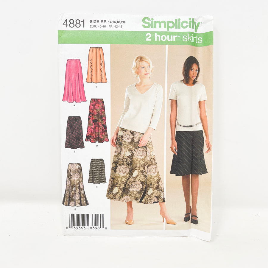 Simplicity 4881 Sewing Pattern - Skirt (14-20)