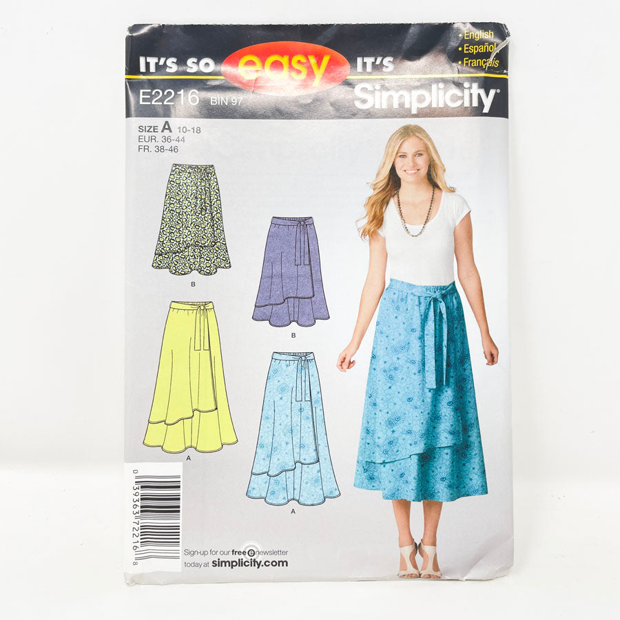 Simplicity E2216 Sewing Pattern - Skirt (10-18)