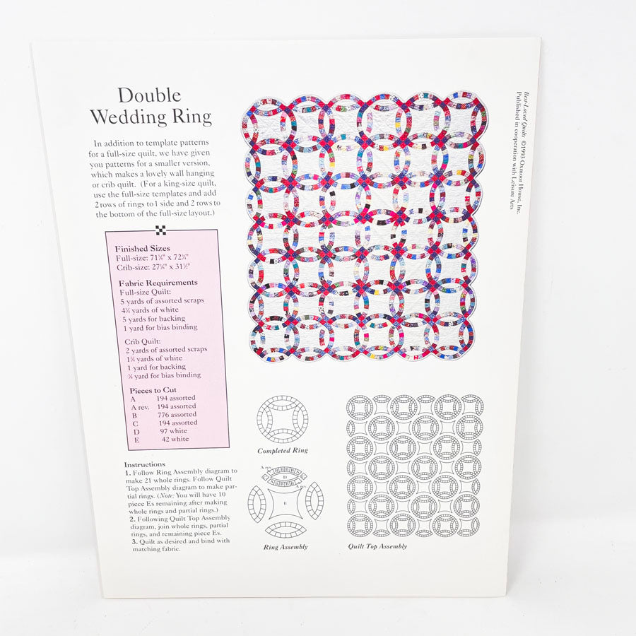 Leisure Arts Best Loved Quilts - Double Wedding Ring Pattern - 199007