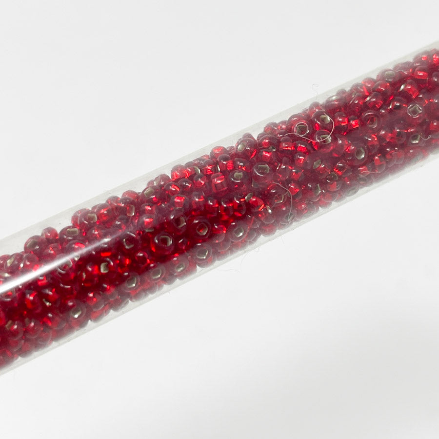 Red Seed Bead Tall Tube