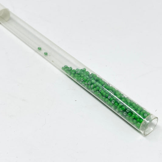 Green Seed Bead Tall Tube