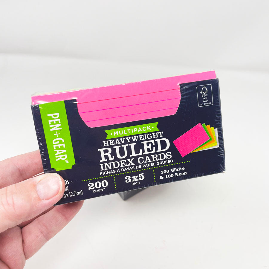 Heavyweight Ruled Index Cards - Multi Color