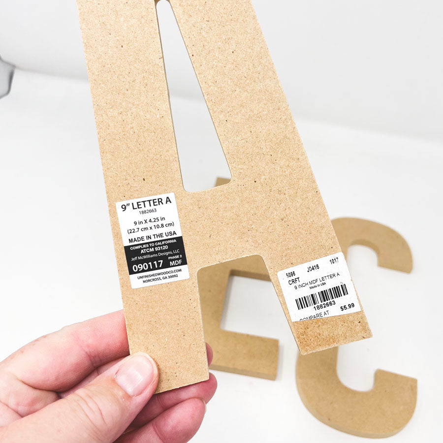 9" MDF Letter