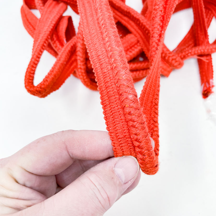 Bright Red Cord Trim Remnants