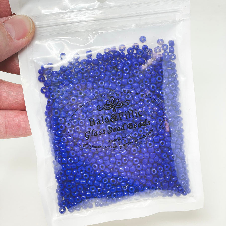 Bala & Fillic Blue 4mm Glass Seed Beads