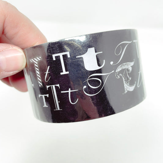 Black Alphabet Packing Tape - D or T