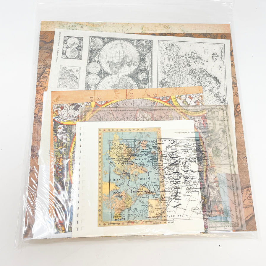 Antique Map Theme Paper Stack 12" x 12"