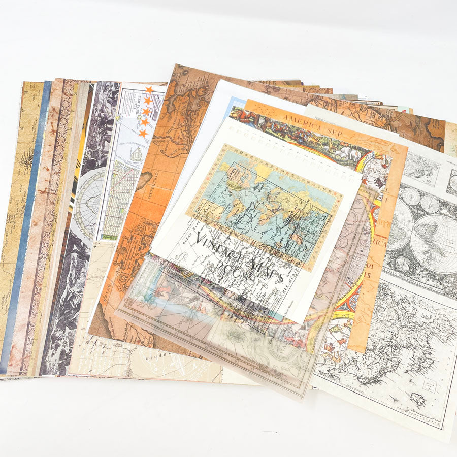 Antique Map Theme Paper Stack 12" x 12"