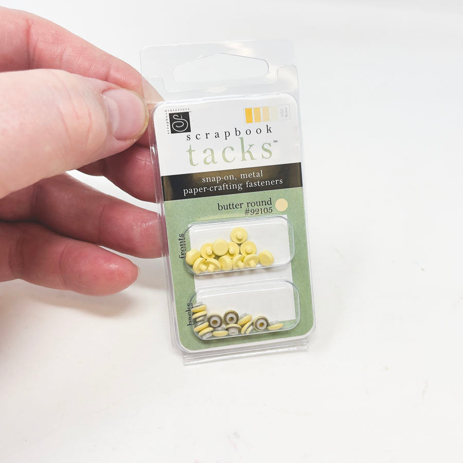 Butter Round Scrapbook Tacks