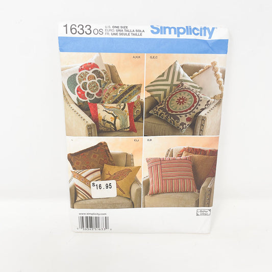 1633 Pillow Pattern - Simplicity - For the Home