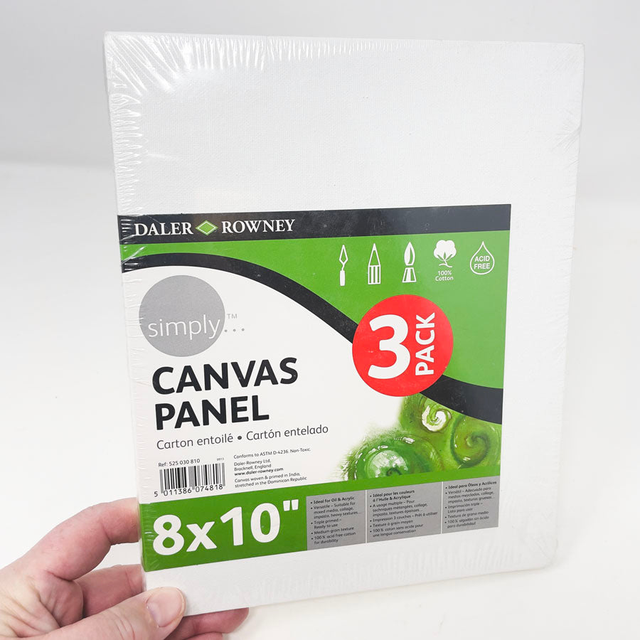 Daler Rowney 8" x 10" Canvas Panel Pack (3)