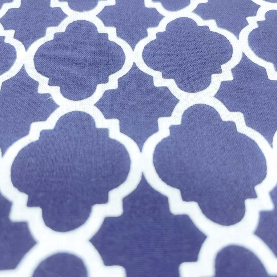 Navy/White Print Cotton Fabric