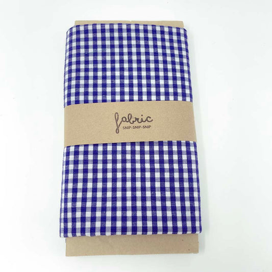 Navy Gingham Woven Fabric