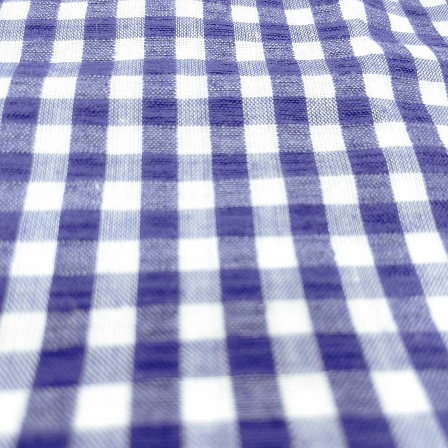 Navy Gingham Woven Fabric