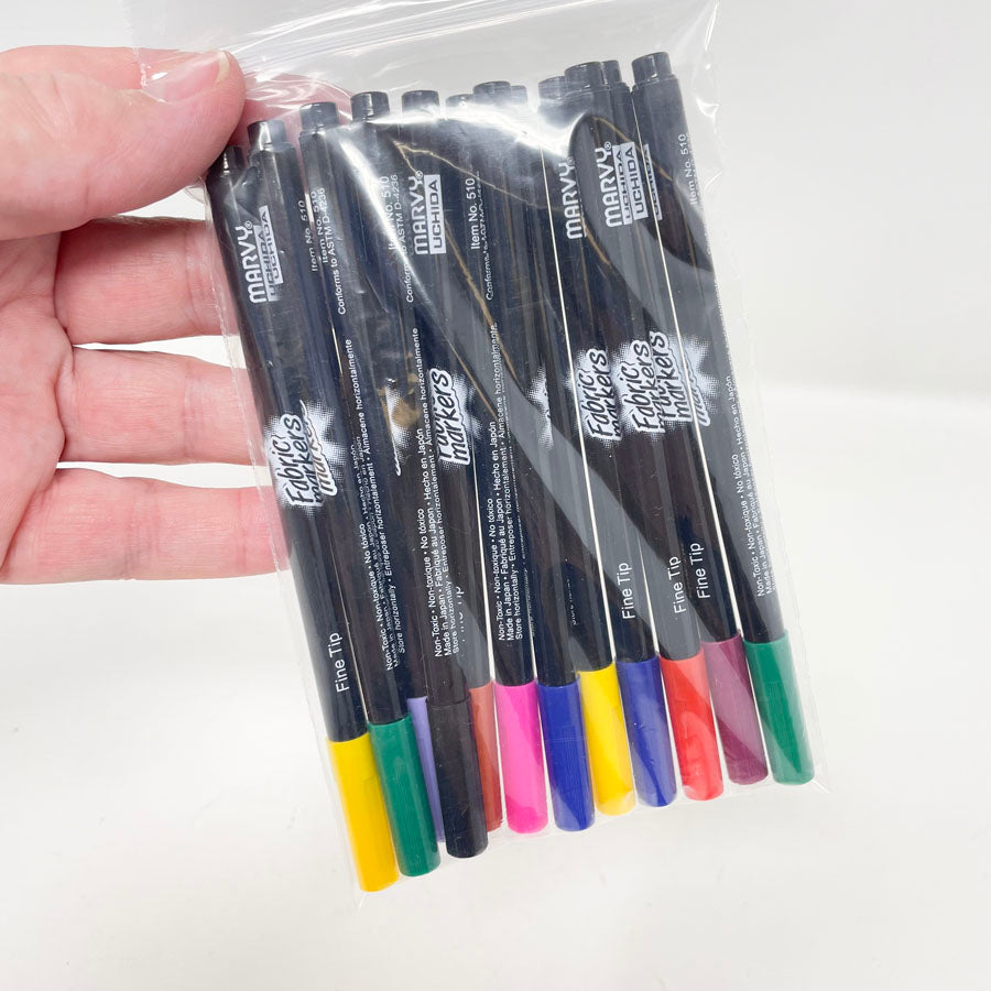 Marvy Uchida Fine Tip Fabric Markers (12)