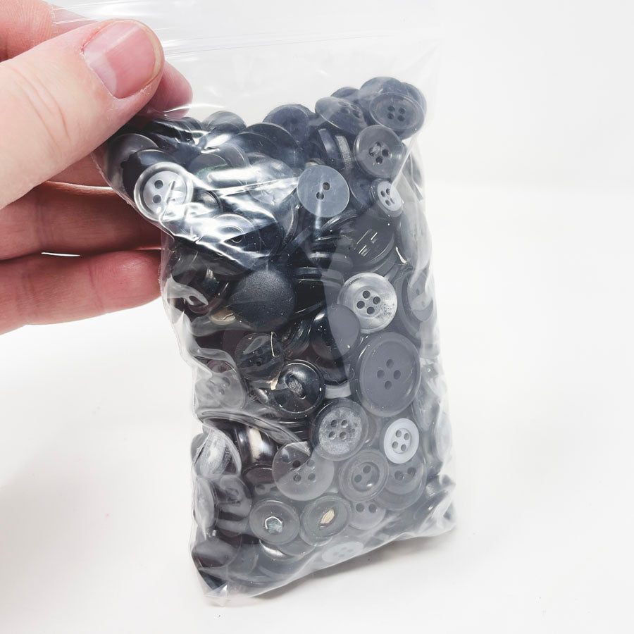 Vintage Buttons--Bag of Black