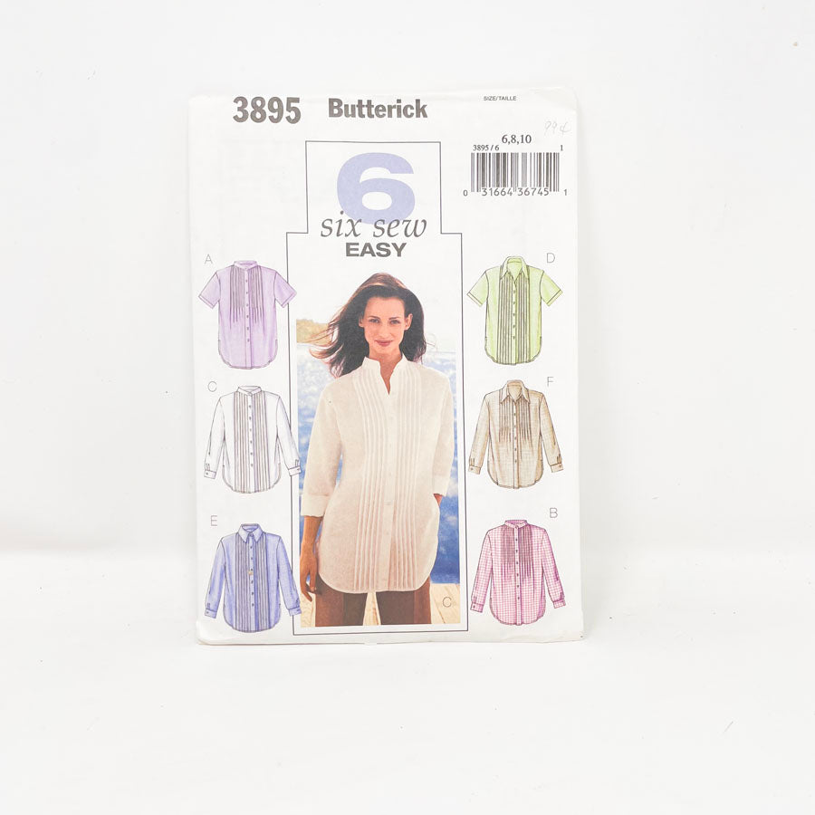 Butterick Pattern 6 Easy Sew Misses'/Misses' Petite Shirt - 3895