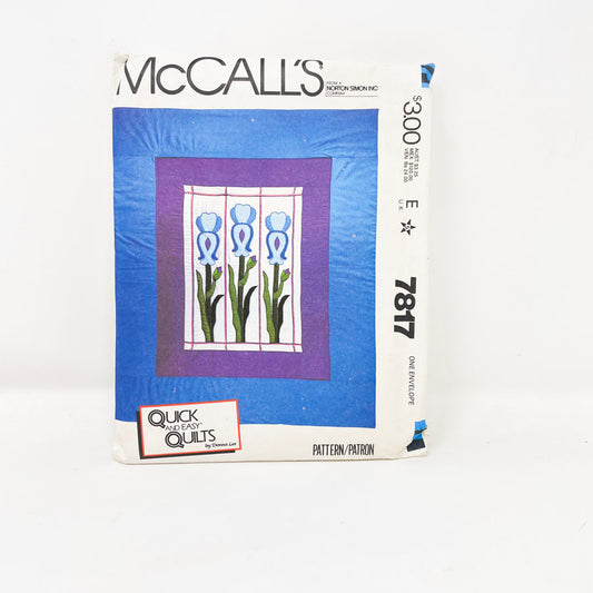 McCall's Quick and Easy Quilts Pattern Iris Stainglass Window Quilt 7817