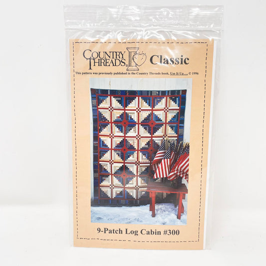 9-Patch Log Cabin Quilt Kit by Country Threads #300