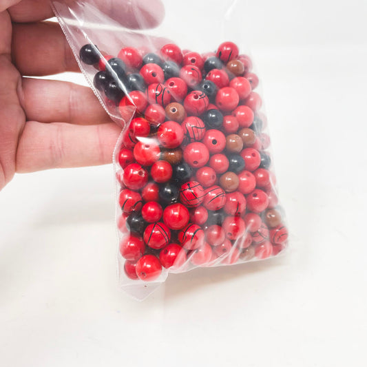 Round Red Beads Medium Bag