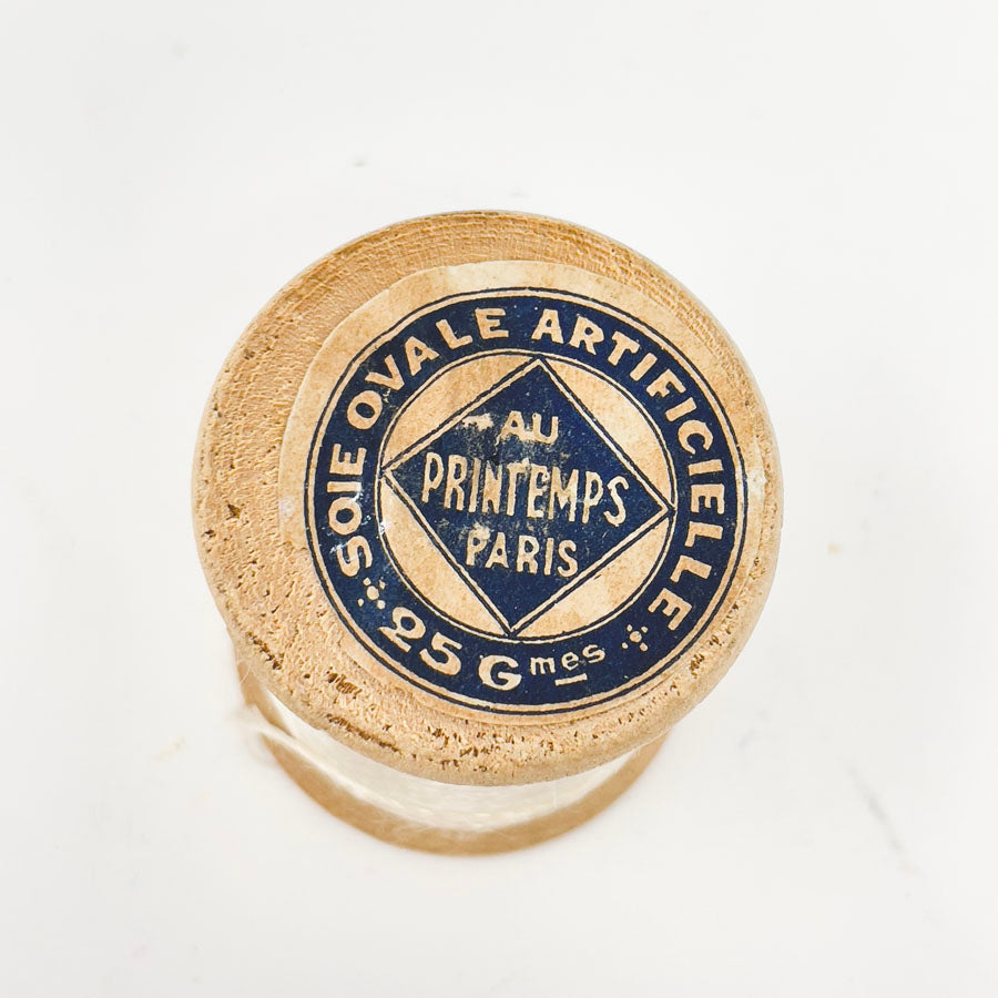 Vintage Wood Spool Soie Ovale Artificielle Thread