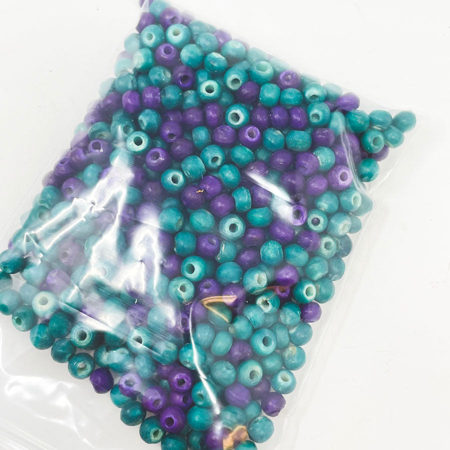 Bagged Bead Blend - Purple Teal Wood