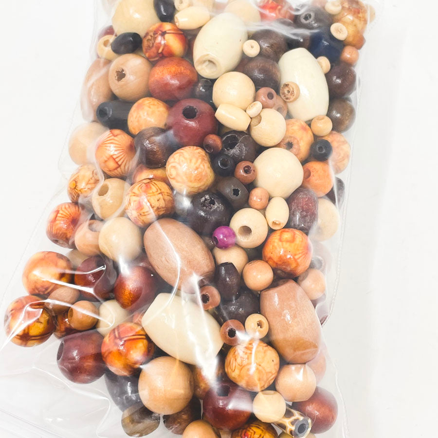 Bagged Bead Blend - Asst Wood Round