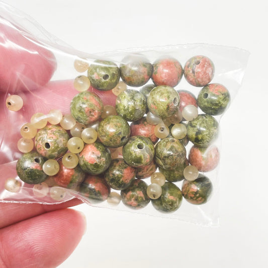 Bagged Bead Blend - Unakite Stone Mix