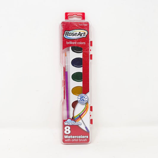 RoseArt 8-Color Washable Watercolors with Brush