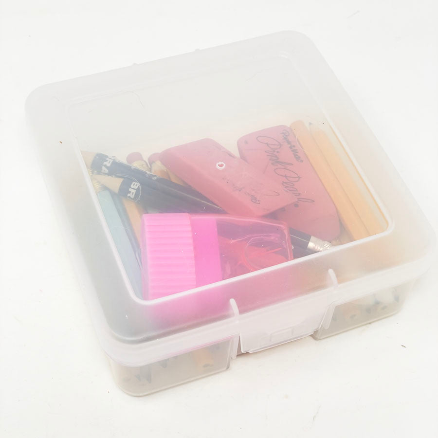 Box of Small Pencils and Erasers