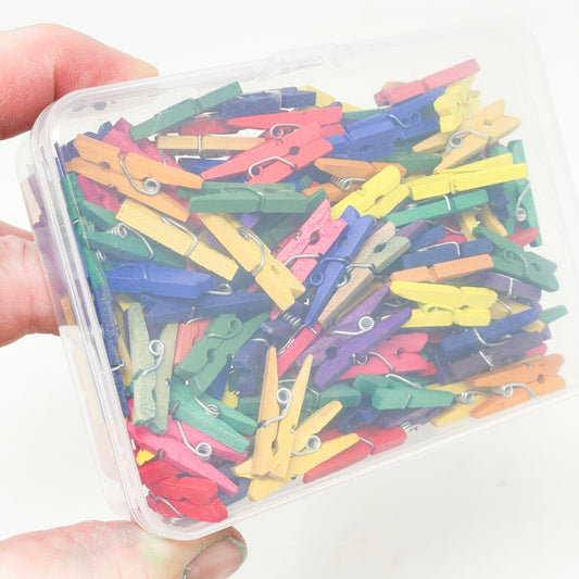 Box of Mini Color Clothespins