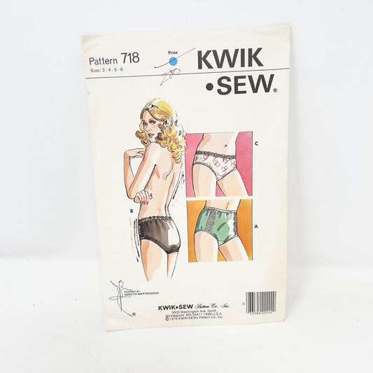 #718 - Underwear - Vintage Kwik Sew Pattern - 1976