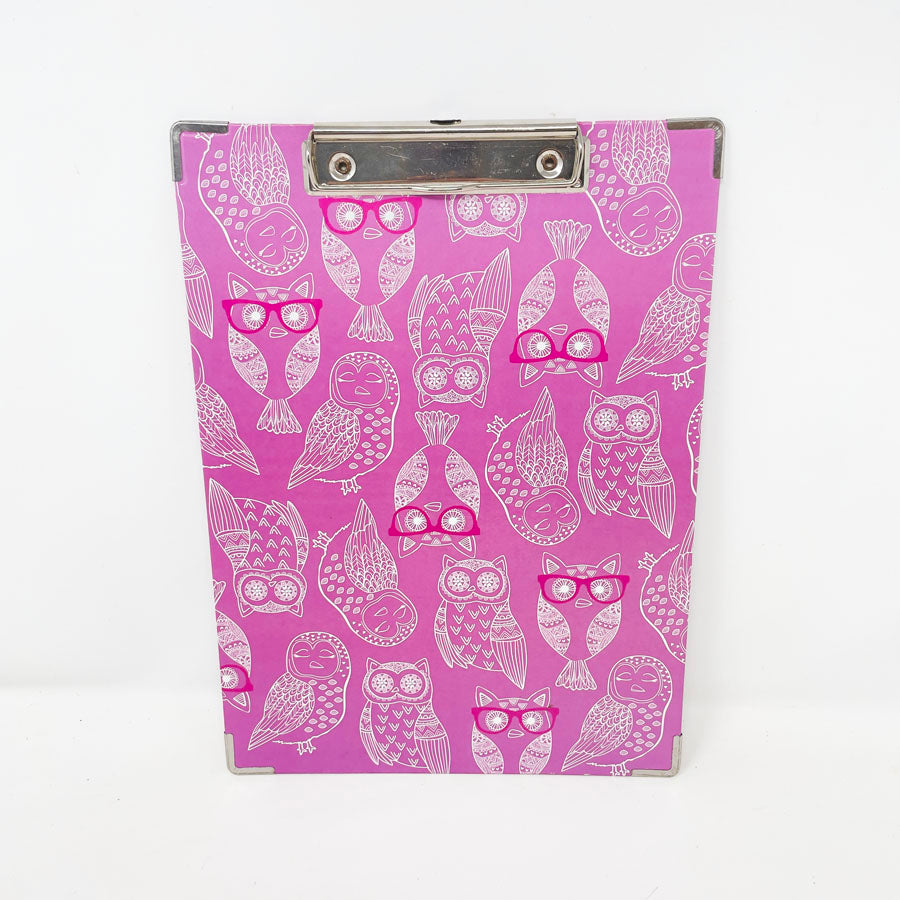 Bright Pink Owl Clipboard