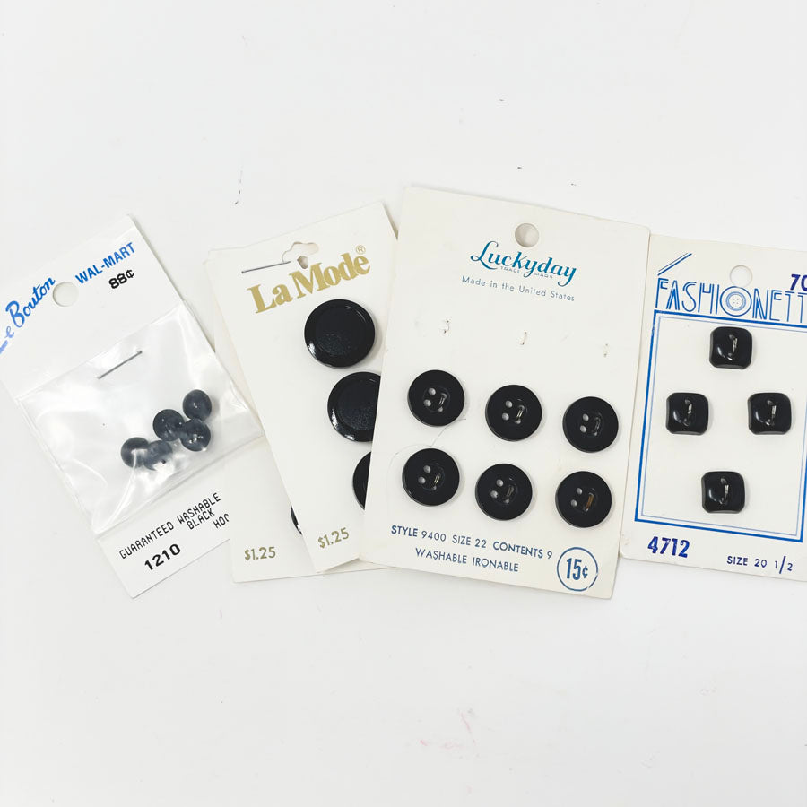 Vintage Carded Button Bundle - Black