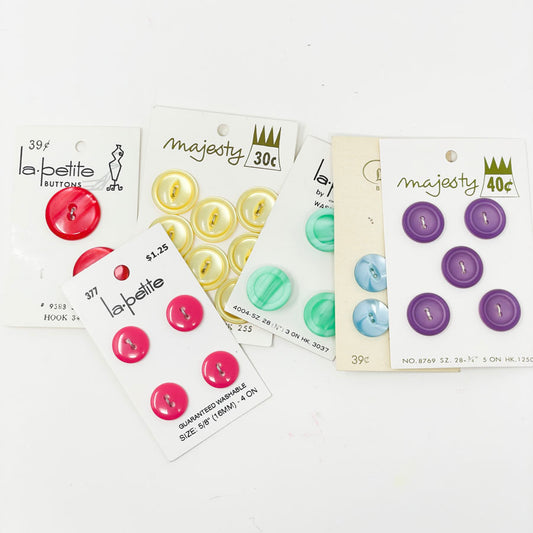 Vintage Carded Button Bundle - Rainbow