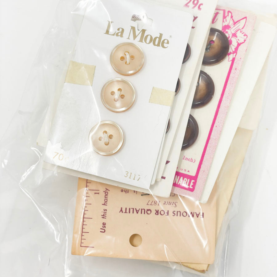 Vintage Carded Button Mega Bundle - Brown