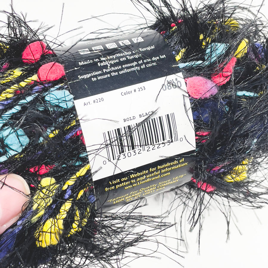 Lion Brand Yarn Bold Black Fancy Fur (1)