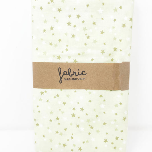 Pale Green Star Cotton Fabric - appx. 1.5 Yard