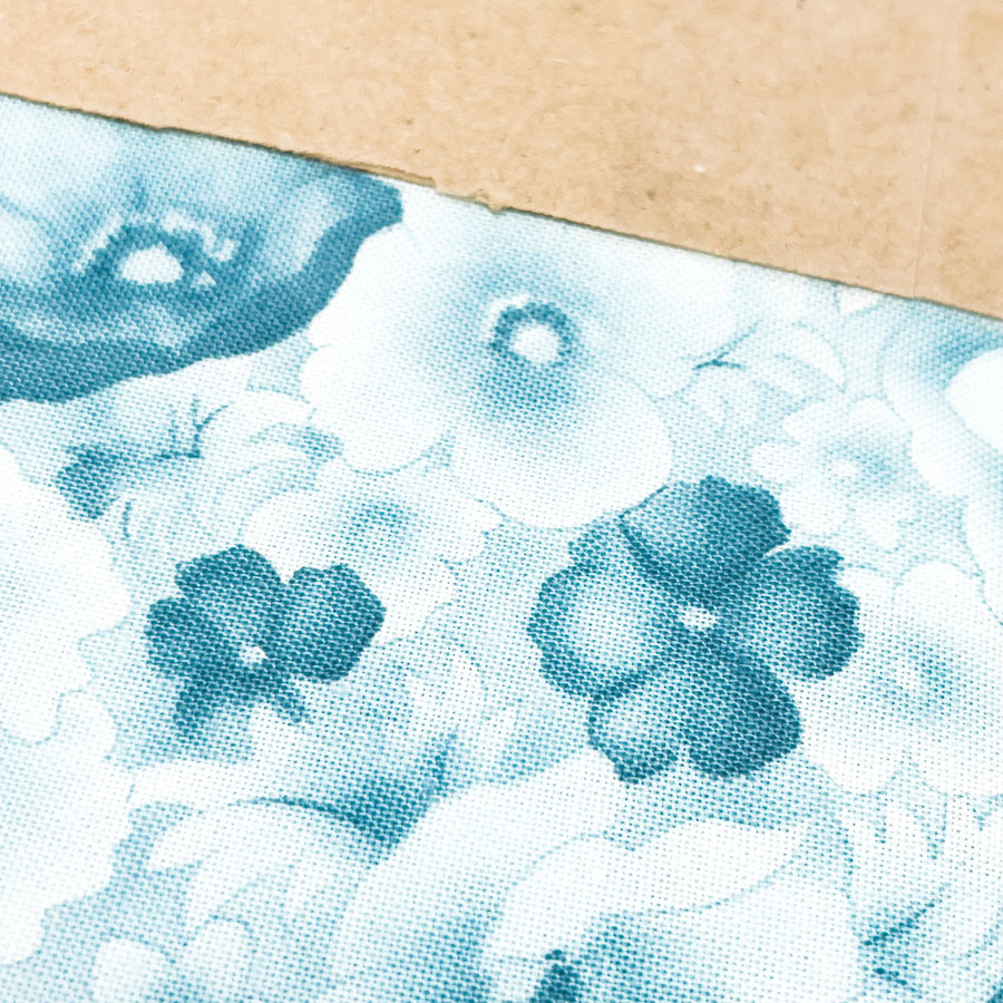 Blue Watercolor Flowers Fabric - appx. 1 Yard