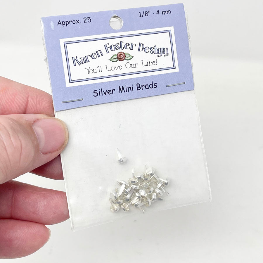 Karen Foster Design Silver Mini Brads