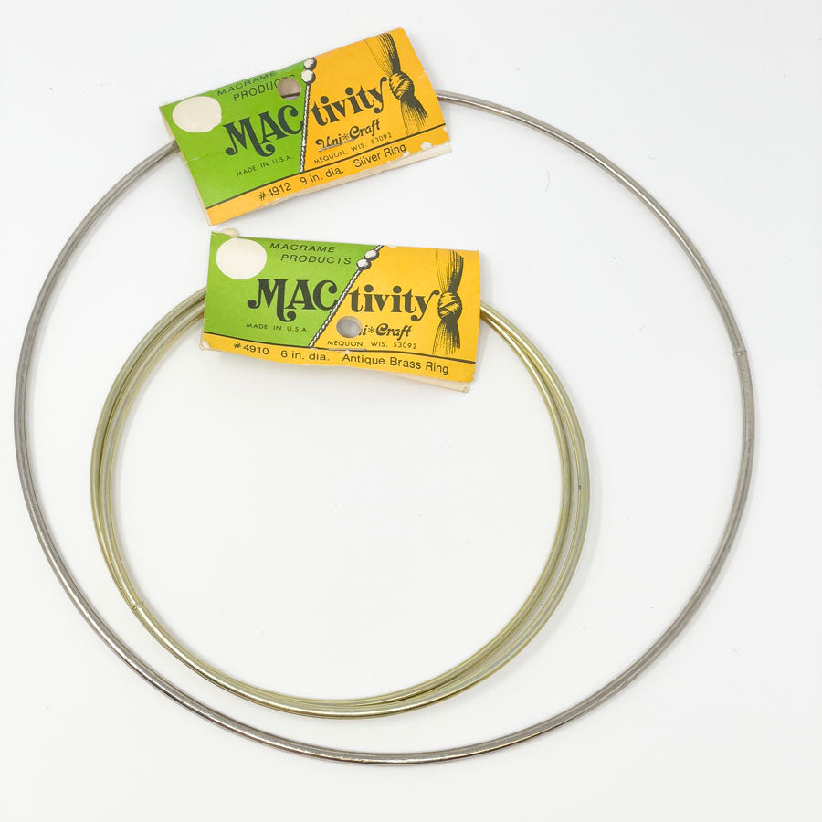 Vintage Metal Mactivity Macrame Hoops