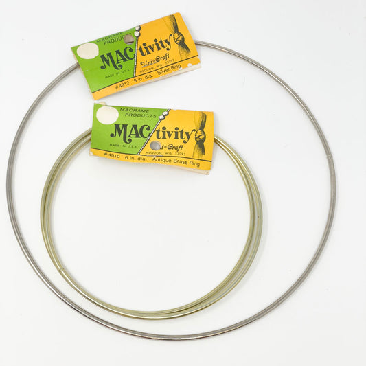 Vintage Metal Mactivity Macrame Hoops