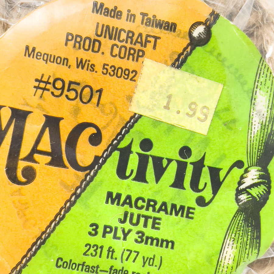 Vintage Mactivity 3-Ply 3mm Macrame Jute