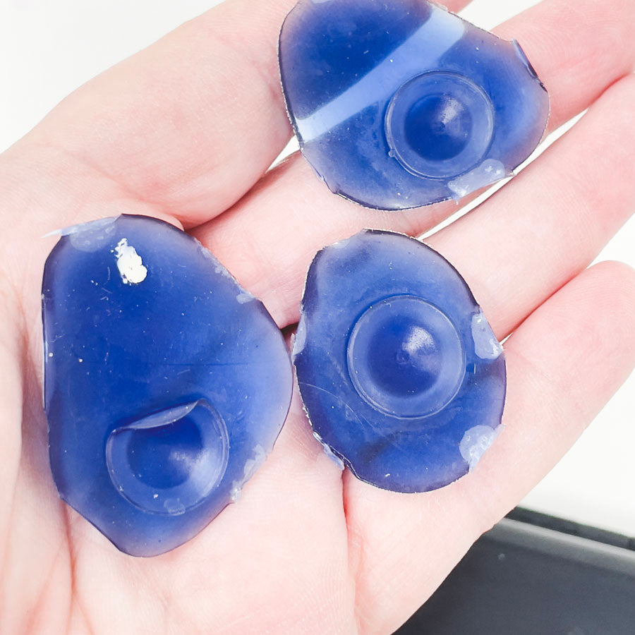 Blue Plastic Suction Cup Pieces