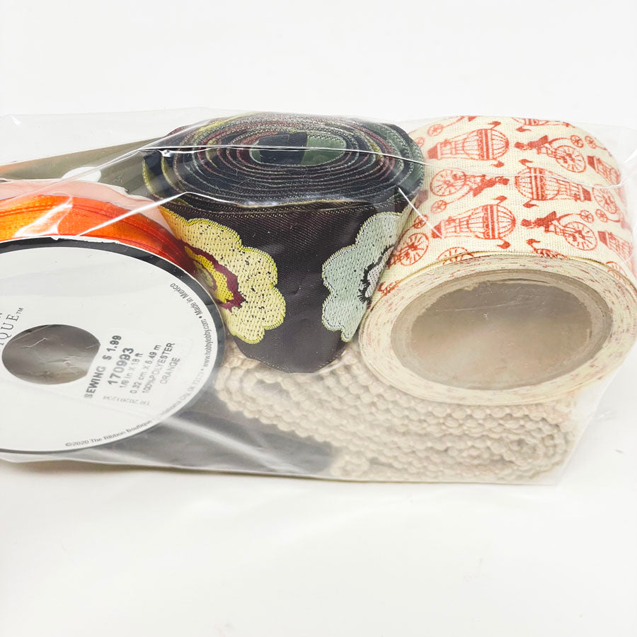 Beige and Floral Ribbon Trim Bundle