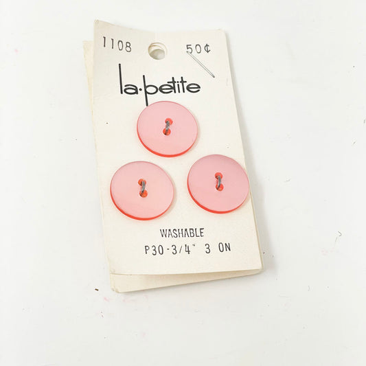 La Petite Pink Buttons 3/4"