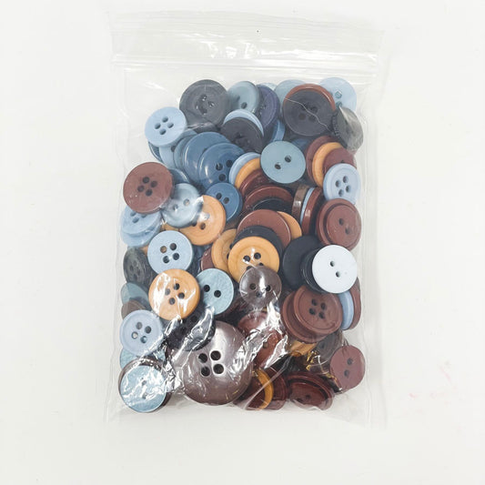 Blue/Brown Button Bags